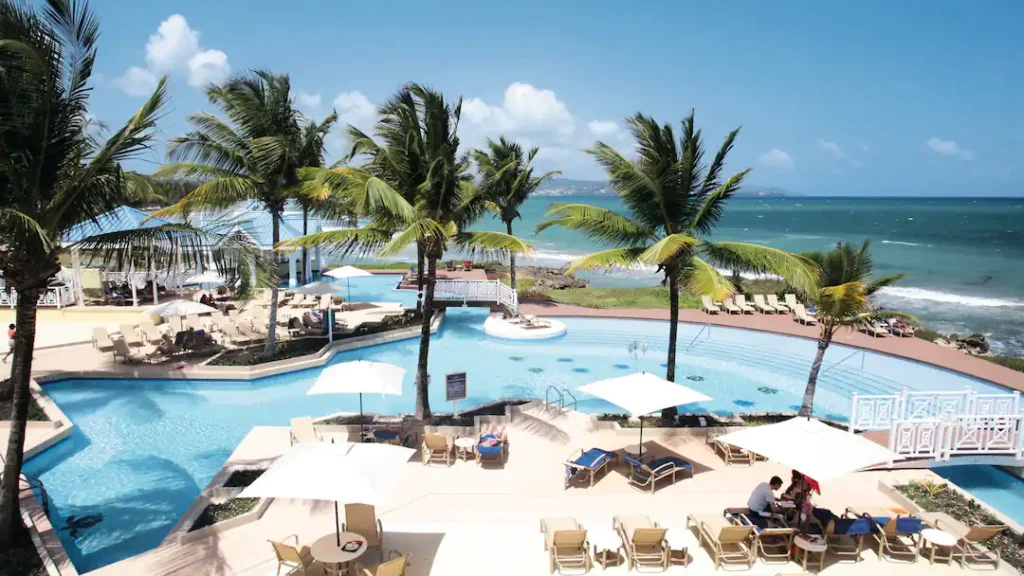 Infinity pool with ocean views at Magdalena Grand Beach & Golf Resort