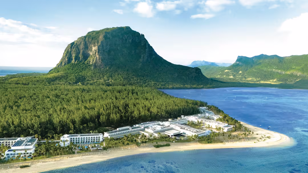 Aerial view of Hotel Riu Palace Mauritius during an all-inclusive Mauritius holiday